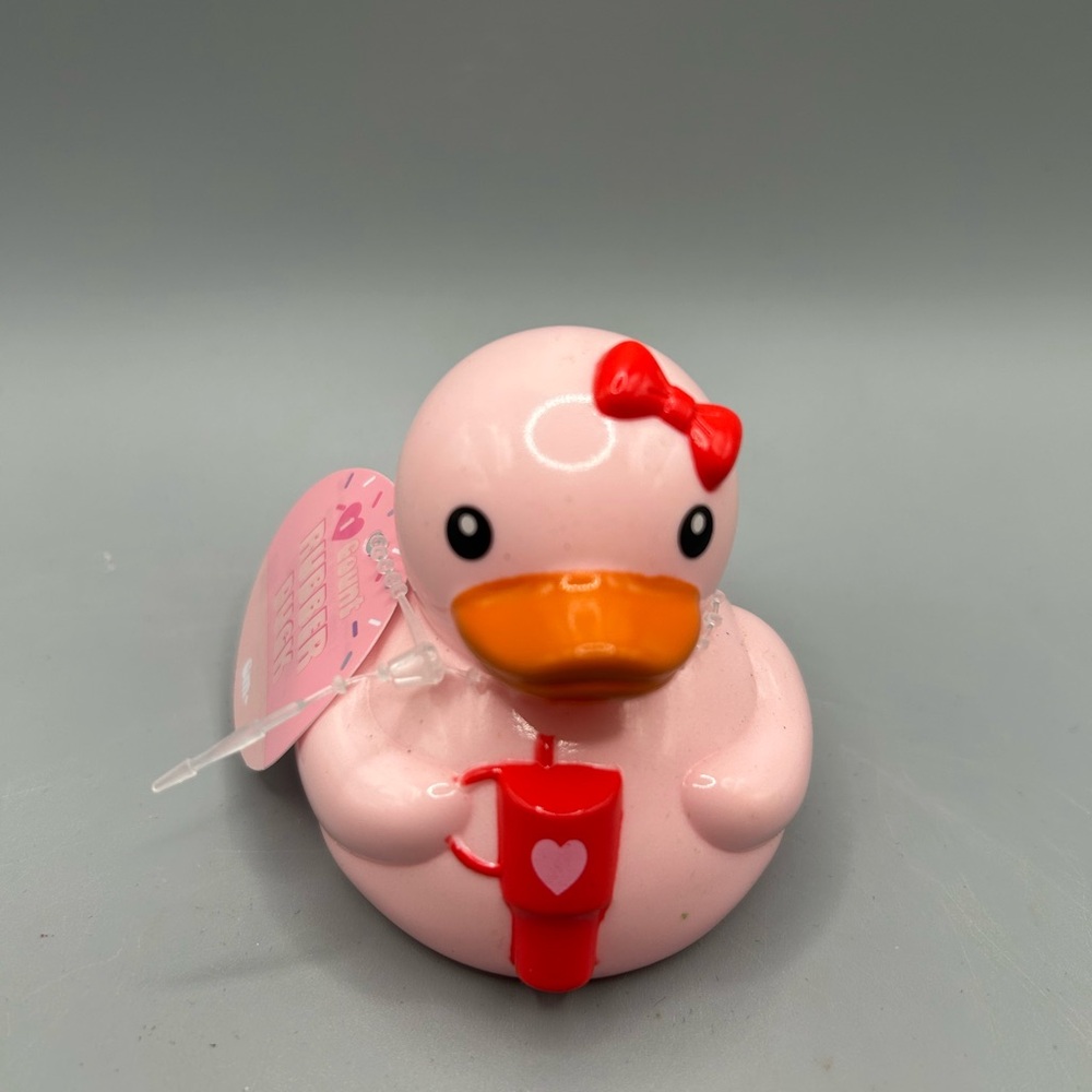Target Bullseye Playground 2025 Valentine's Day Pink Rubber Duck Bow Stanley NEW